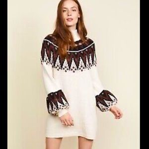 NWT Free People Sweater Dress in Neutral Combo